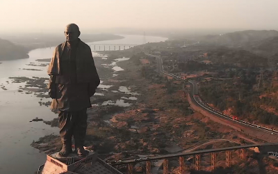 3D Video & Lasermapping auf der größten Statue der Welt, der „Statue of Unity“ in Indien